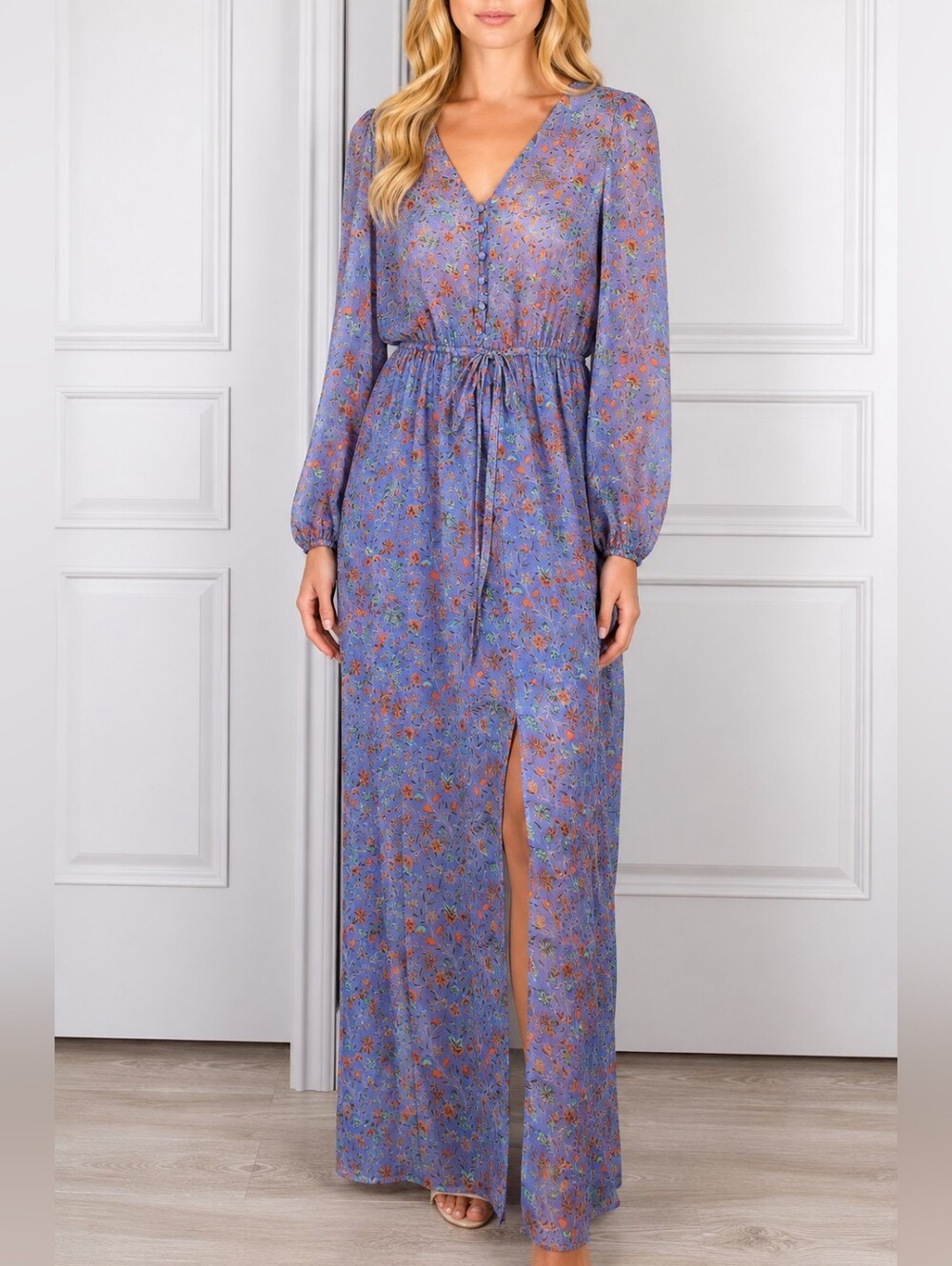 NWOT!! Senlis (230$) | Blue Floral Boho Romantic  Cottagecore Maxi Dress, Size M